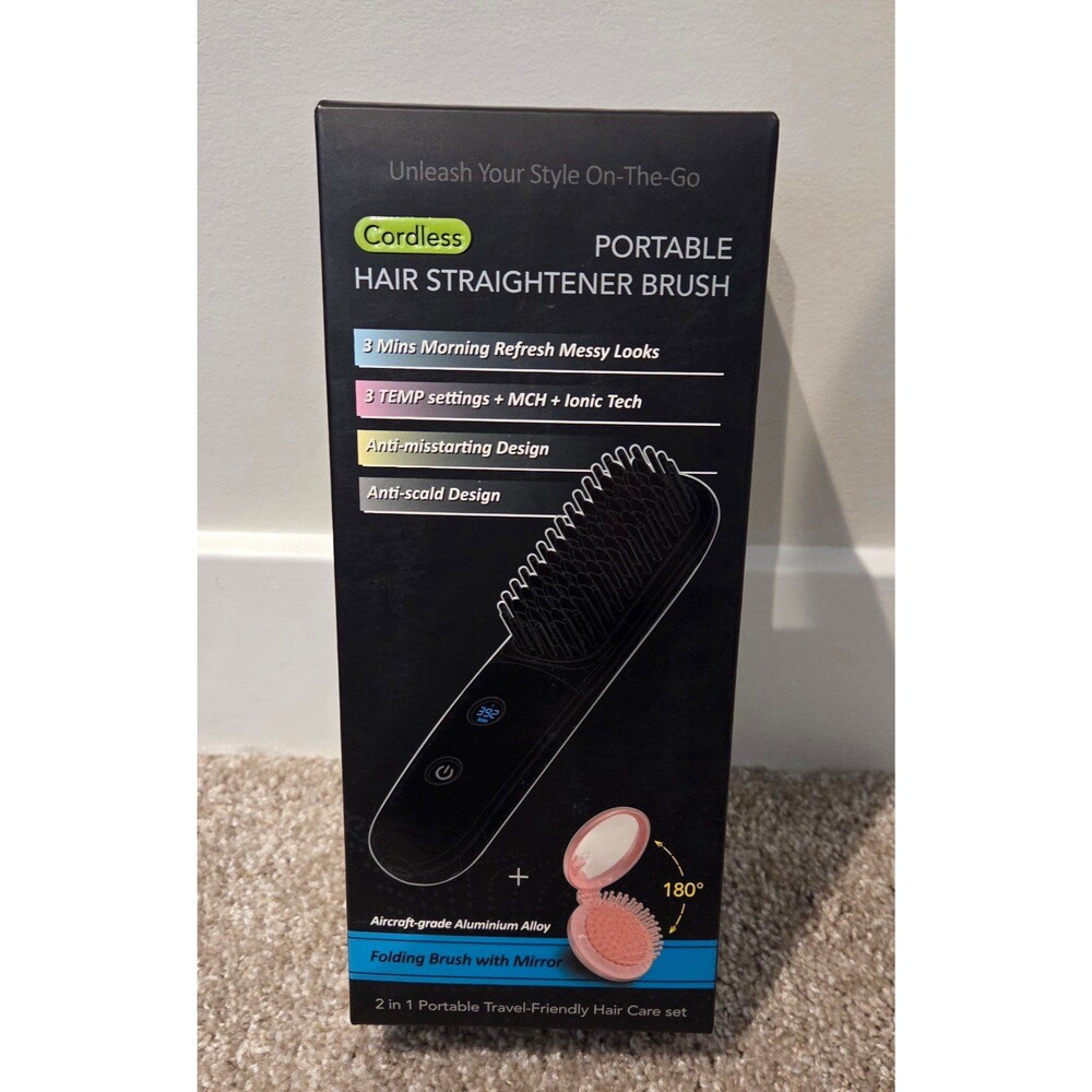 Portable Cordless Hair Straightener brush